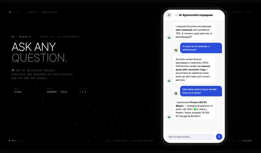 The AI agronomist answering a field question
