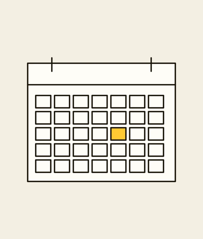 Drawing: a repayment schedule with the next due date