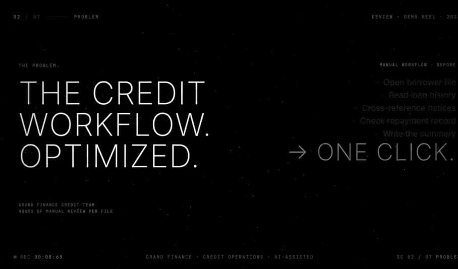 The credit workflow reduced to one click